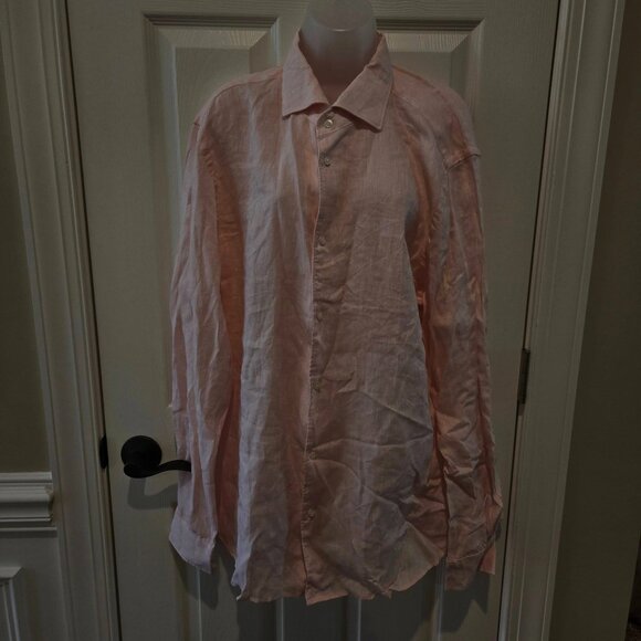 Luca Faloni Men's Portofino Striped Light Pink Shirt Size 18/45 - Picture 7 of 15